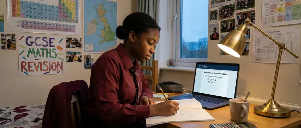 A Year 9 pupil learning with the AI Tutor